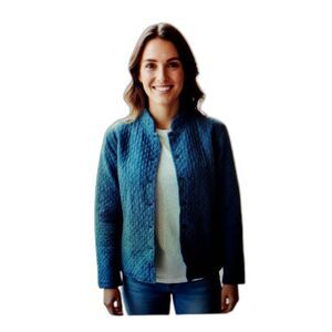 kiko Size XL Blue   Women’s Jacket 100% silk with Pockets    Brand New # 39